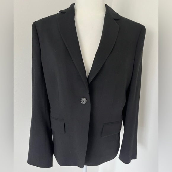 Brooks Brothers Blazer Sz 12P Black Single Breasted Silk/ Wool Loro Piana Jacket